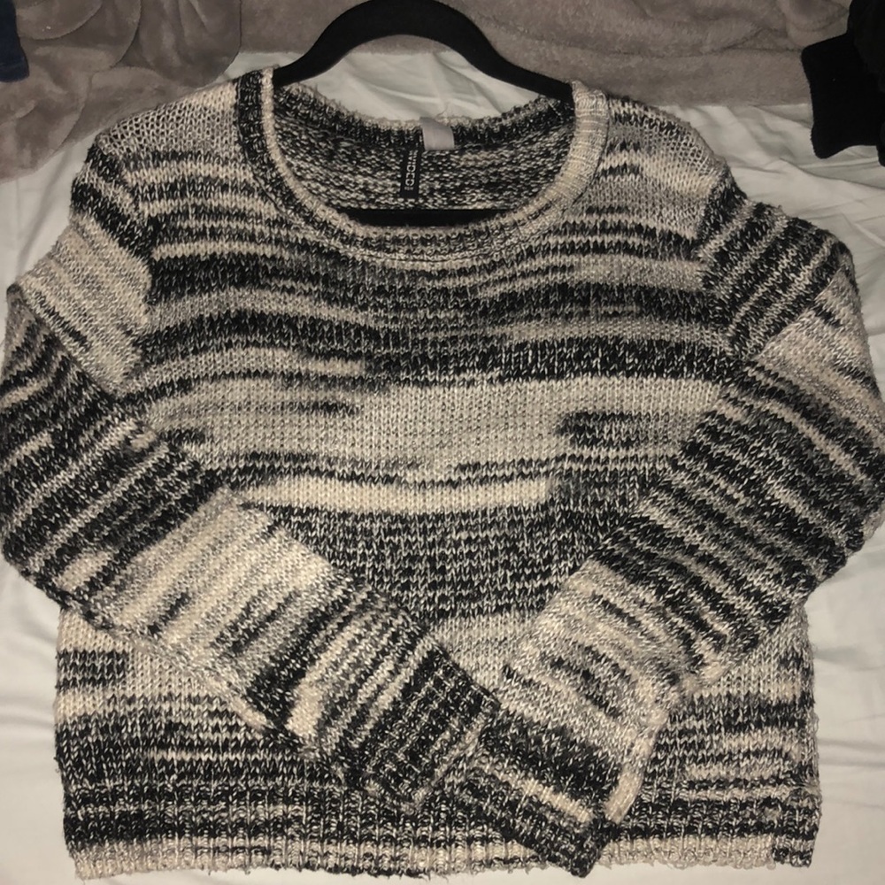 black and white sweater